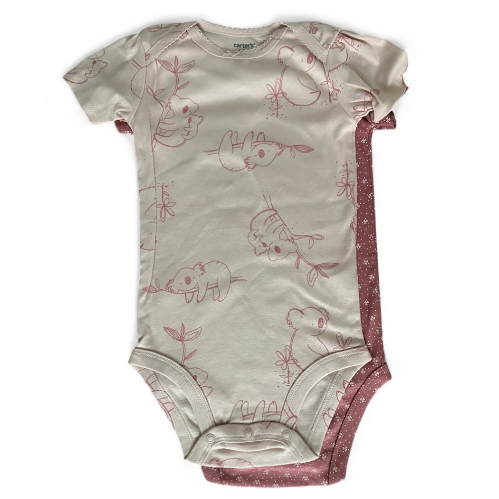 Carter's Pink and Yellow 5 Piece Bodysuits Soft Cotton Onesies Size 24 mo. NWT - Picture 5 of 6